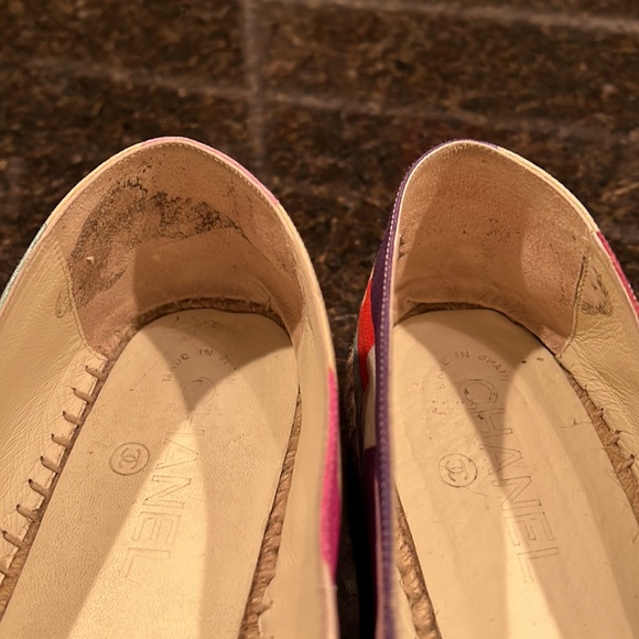 Chanel Multicolor Printed Canvas and Patent Leather Cc Cap Toe Espadrilles 40 - Picture 10 of 10